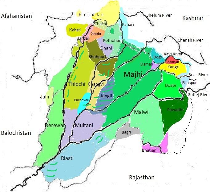 Map of Punjabi Dialects
