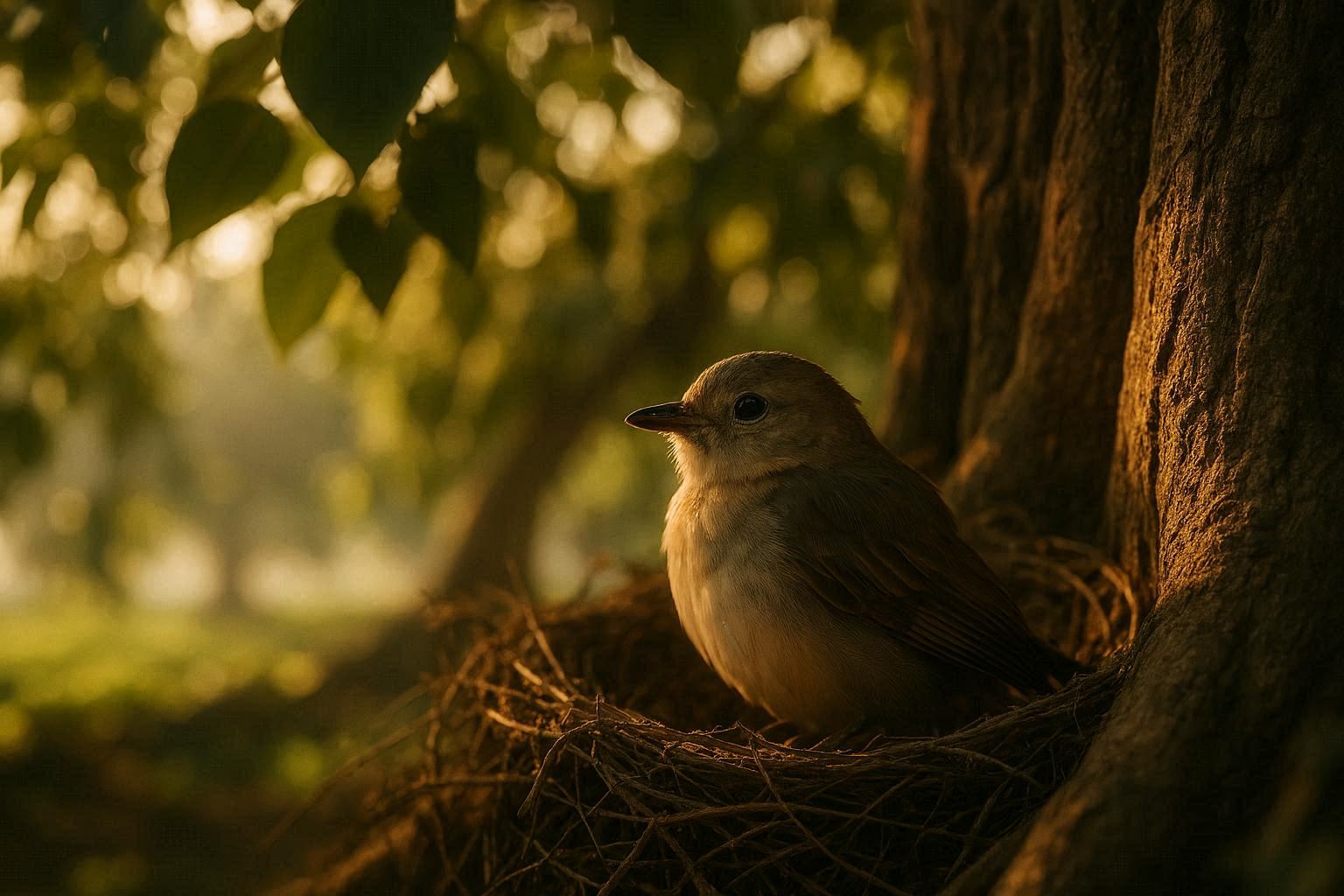 Songs of gratitude bloom under the tree's protection