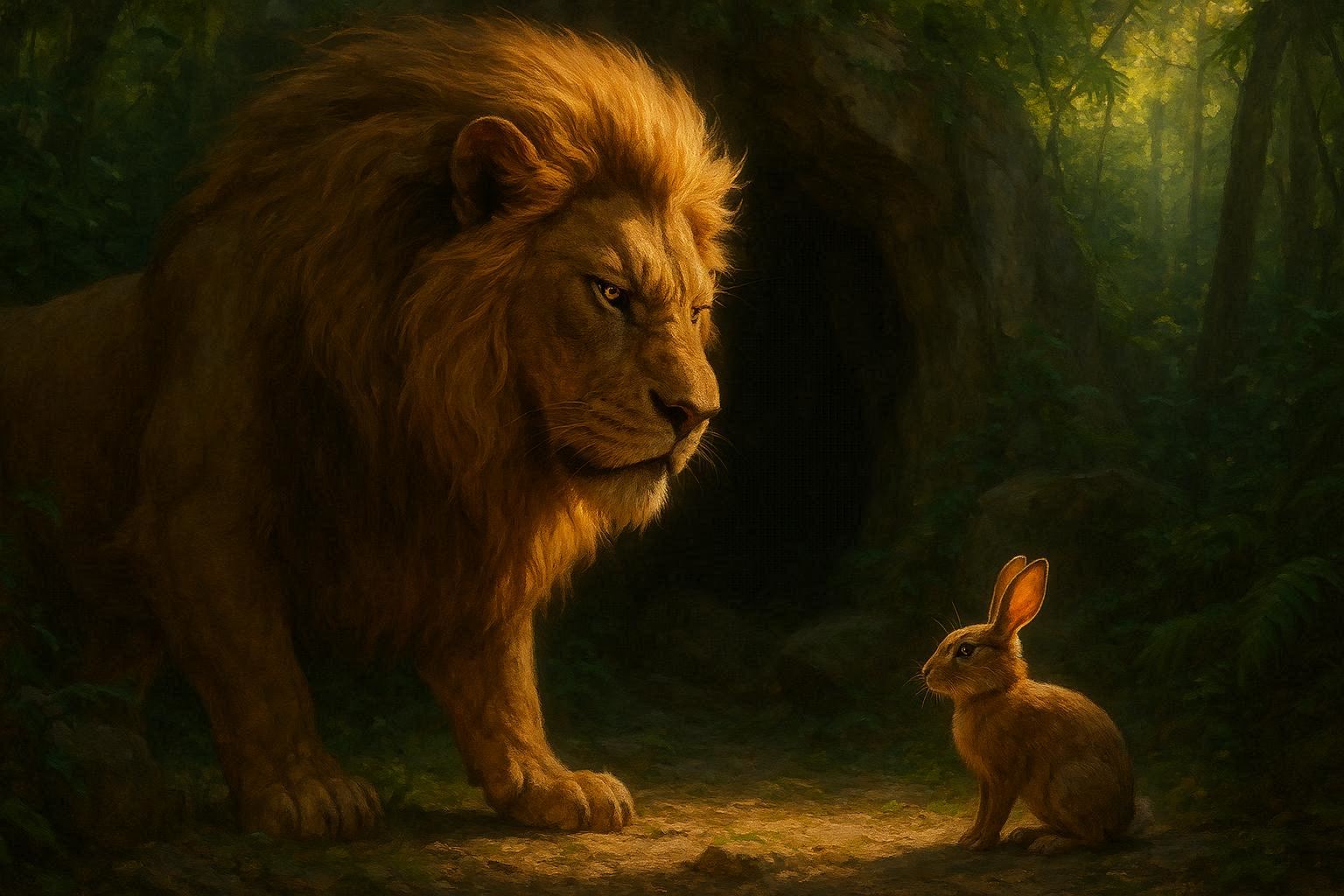 The lion's eyes burned with anger